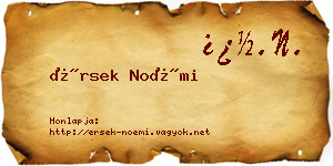 Érsek Noémi névjegykártya